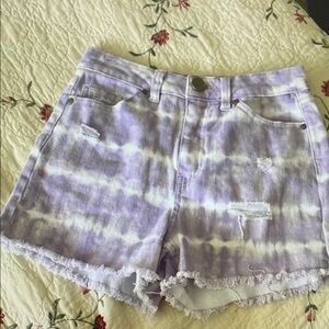 Lavender Tie-Dye Women Shorts